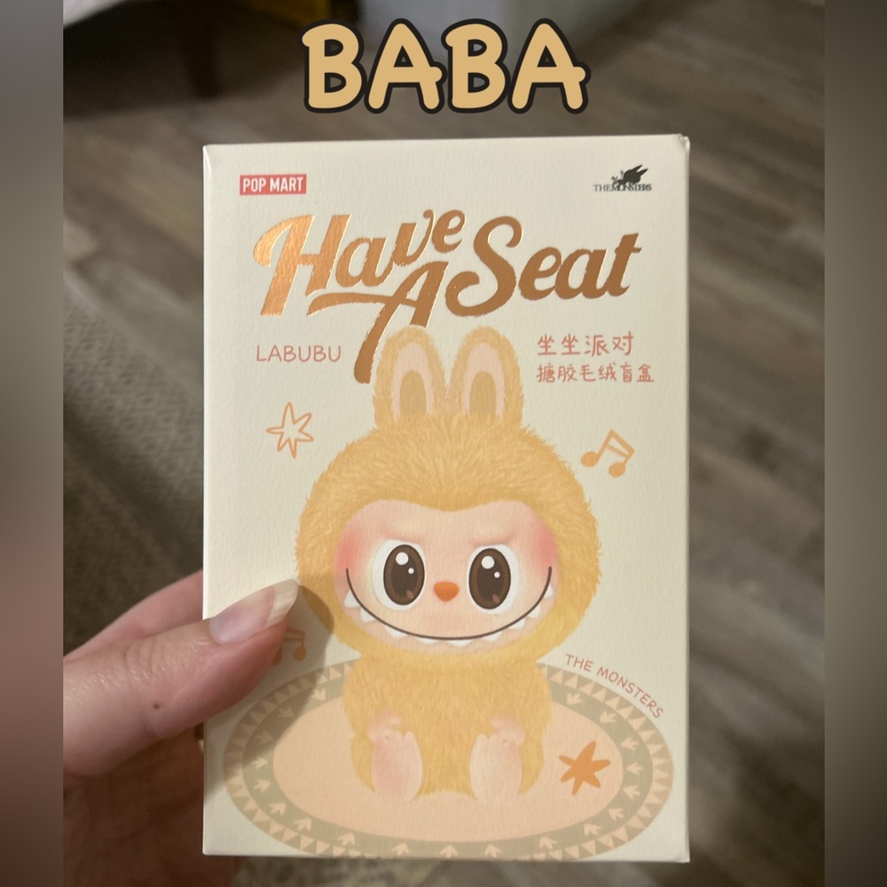 Labubu BABA Have A Seat Pop Mart AUTHENTIC Monsters Plush Keychain Collectible